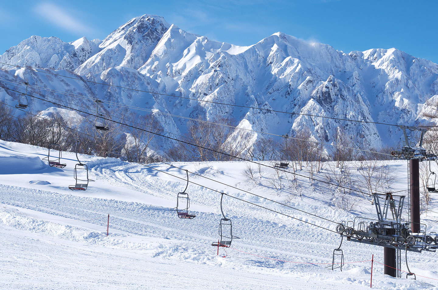 Hakuba Valley snowy mountains in winter