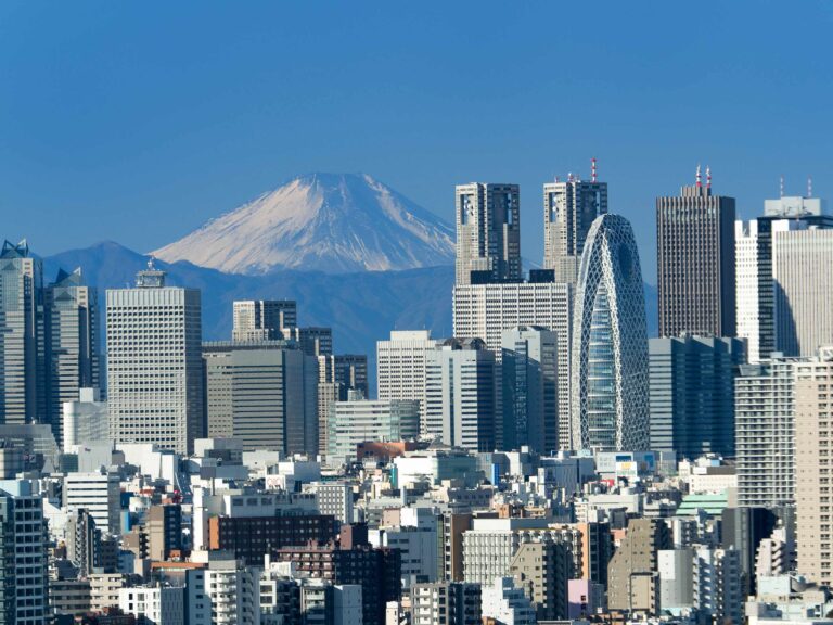 Tokyo City skyline with Mt Fuji visible in the background destinations